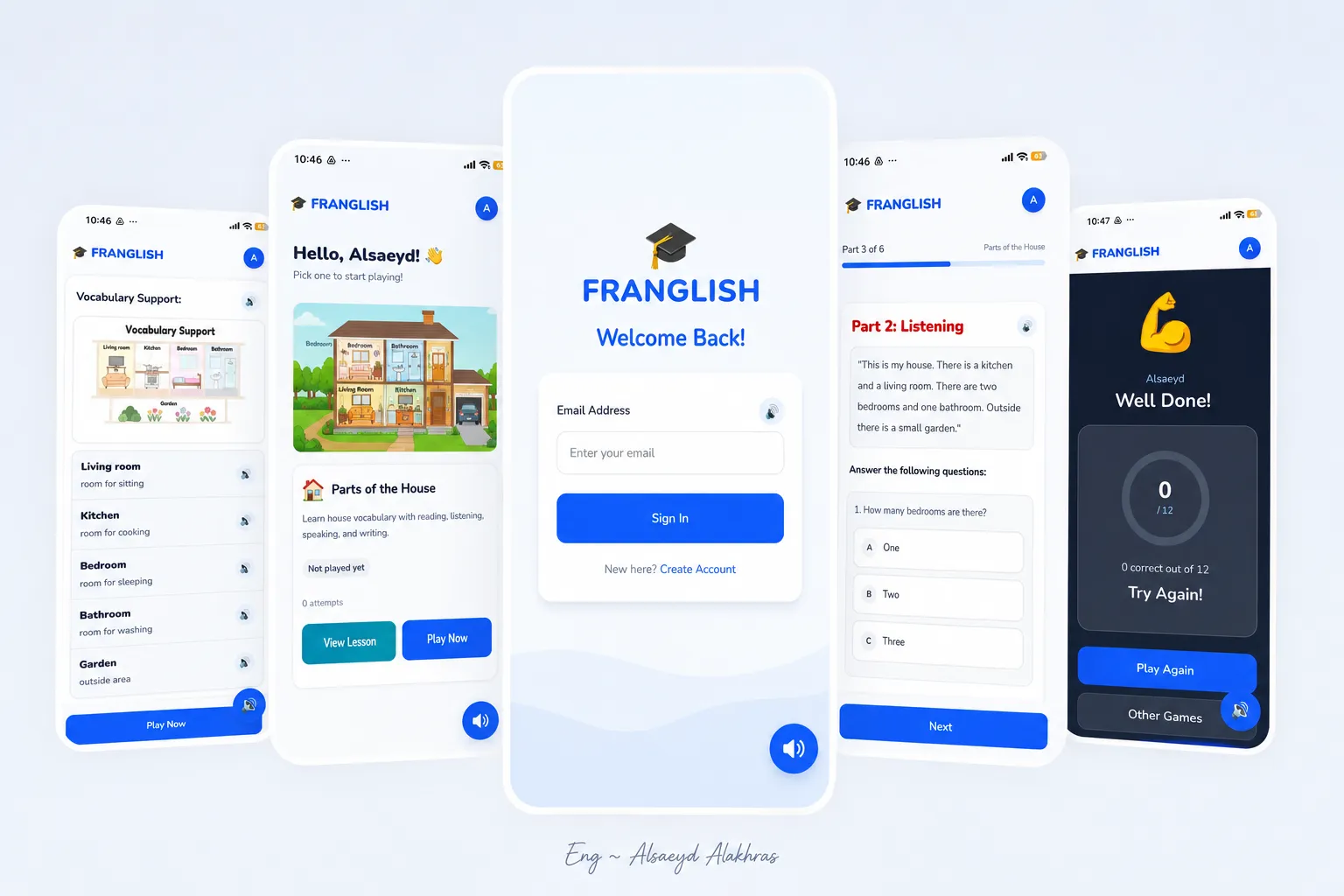 LangWay language learning app screens