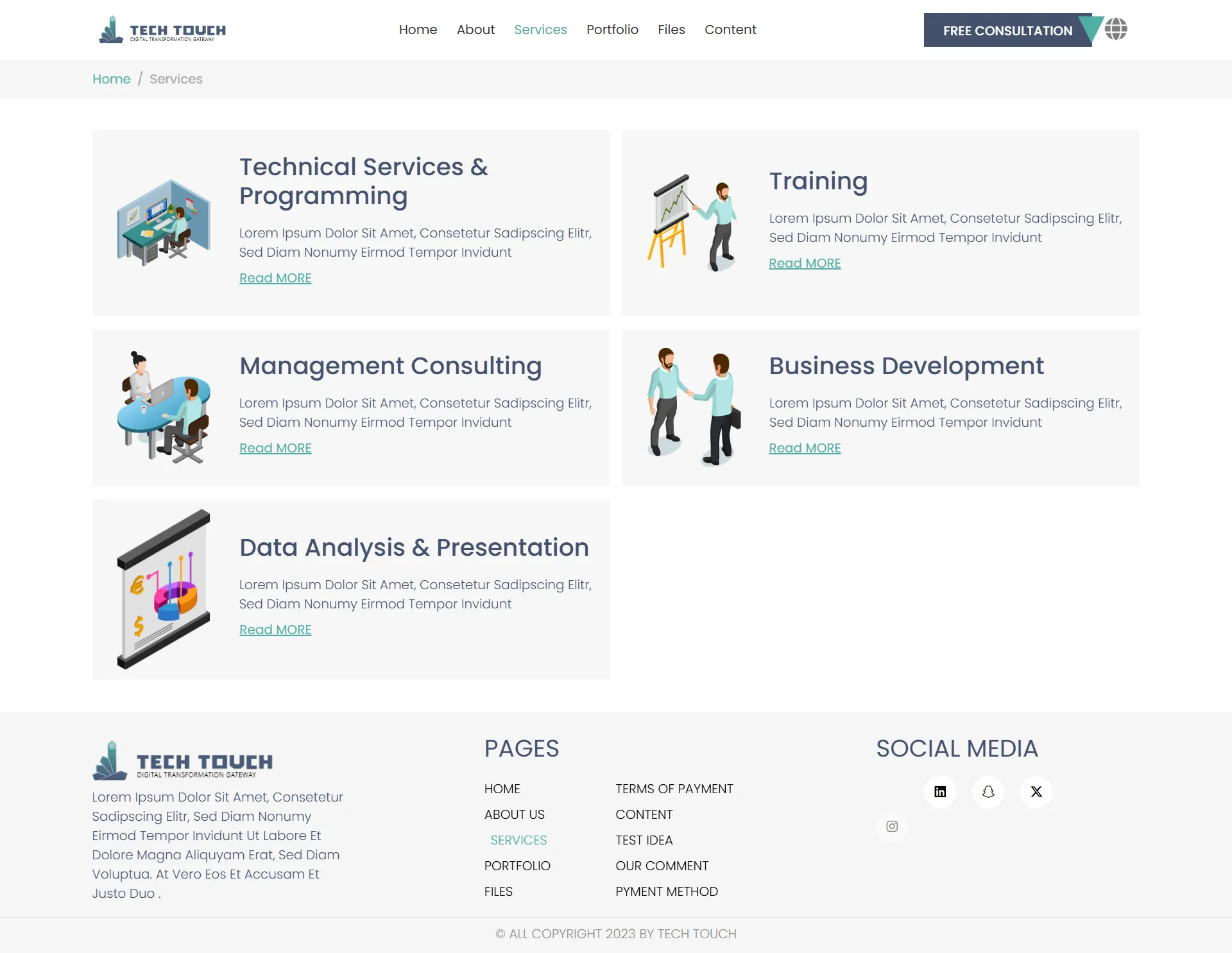 Touch telecom services page